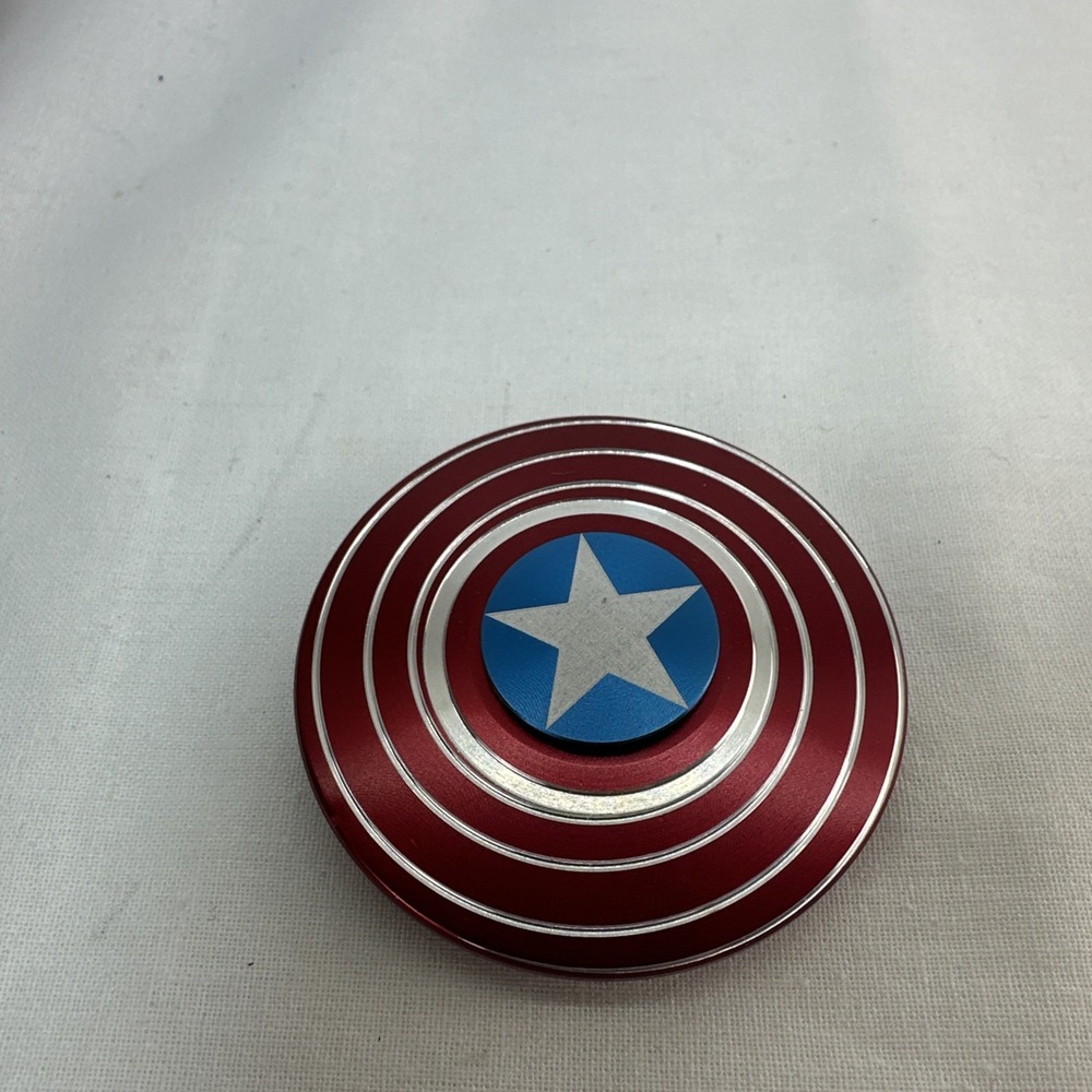 Captain America Fidget Spinner Metal Shield Star Red Blue Marvel